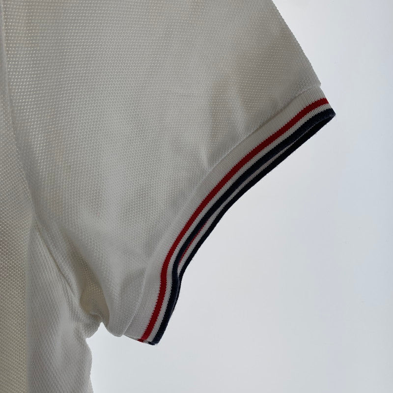 【中古品】【メンズ】 MONCLER モンクレール E10918345600-84556 POLO SHIRT ポロシャツ ポロ シャツ 半袖 ティップライン WHITE 男性 141-260927-io-22-fuzh サイズ：L カラー：ホワイト 万代Net店