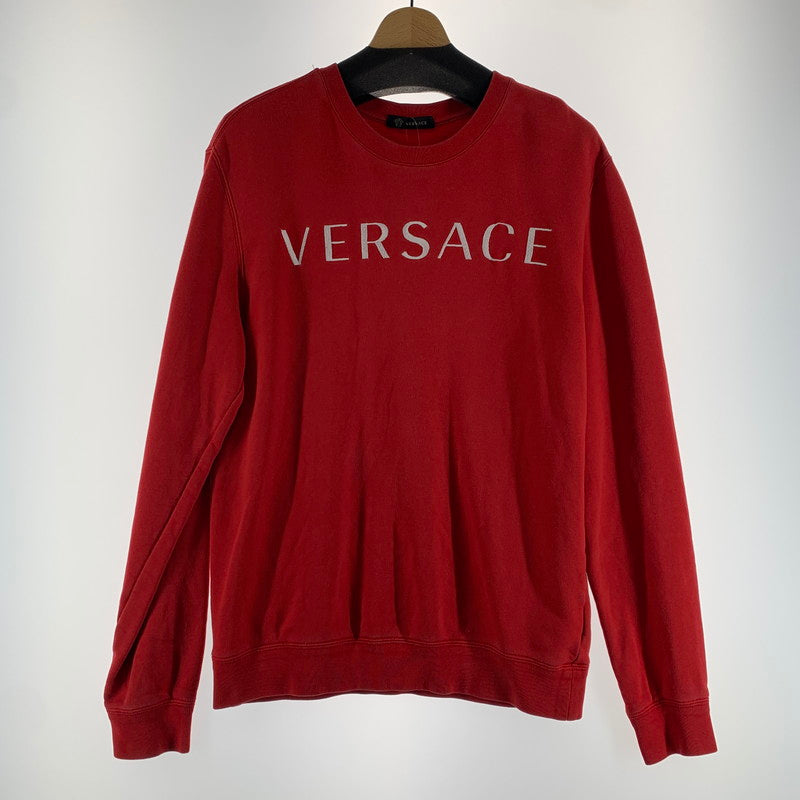 【中古品】【メンズ】 VERSACE ヴェルサーチ A87019 A230902 刺しゅうロゴ スウェット トップス トレーナー RED 男性 ※使用感あり 141-260927-io-21-fuzh サイズ：M カラー：レッド 万代Net店