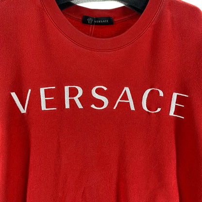 【中古品】【メンズ】 VERSACE ヴェルサーチ A87019 A230902 刺しゅうロゴ スウェット トップス トレーナー RED 男性 ※使用感あり 141-260927-io-21-fuzh サイズ：M カラー：レッド 万代Net店