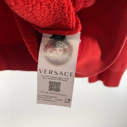 【中古品】【メンズ】 VERSACE ヴェルサーチ A87019 A230902 刺しゅうロゴ スウェット トップス トレーナー RED 男性 ※使用感あり 141-260927-io-21-fuzh サイズ：M カラー：レッド 万代Net店
