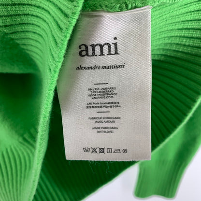 【中古品】【メンズ】 AMI PARIS アミ・パリス UKS002.018 HEART LOGO KNIT SWEATER ハートロゴ ニットセーター トップス セーター LIGHTGREEN 男性 おしゃれ ※毛玉・使用感あり 141-260927-io-23-fuzh サイズ：S カラー：ライトグリーン 万代Net店