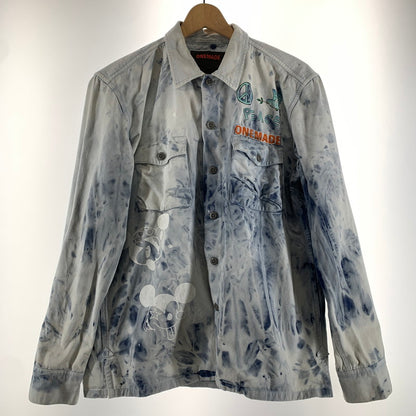 【中古品】【メンズ】 ONEMADE ワンメイド 長袖シャツ BLUE.タイダイ 長袖 シャツ 男性 おしゃれ お洒落 ※汚れ・使用感・ボタンほつれあり 140-260927-io-24-fuzh サイズ：46 カラー：ブルータイダイ 万代Net店