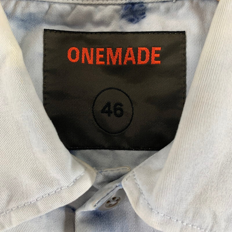 【中古品】【メンズ】 ONEMADE ワンメイド 長袖シャツ BLUE.タイダイ 長袖 シャツ 男性 おしゃれ お洒落 ※汚れ・使用感・ボタンほつれあり 140-260927-io-24-fuzh サイズ：46 カラー：ブルータイダイ 万代Net店