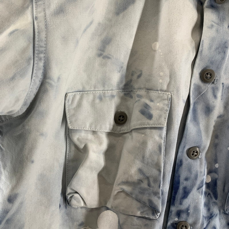 【中古品】【メンズ】 ONEMADE ワンメイド 長袖シャツ BLUE.タイダイ 長袖 シャツ 男性 おしゃれ お洒落 ※汚れ・使用感・ボタンほつれあり 140-260927-io-24-fuzh サイズ：46 カラー：ブルータイダイ 万代Net店