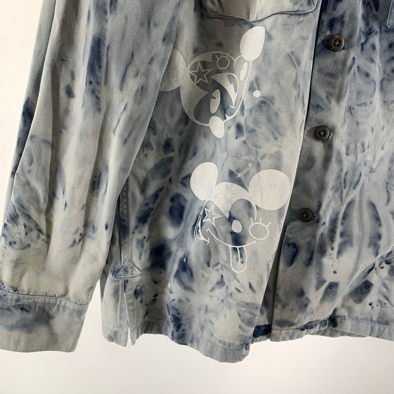 【中古品】【メンズ】 ONEMADE ワンメイド 長袖シャツ BLUE.タイダイ 長袖 シャツ 男性 おしゃれ お洒落 ※汚れ・使用感・ボタンほつれあり 140-260927-io-24-fuzh サイズ：46 カラー：ブルータイダイ 万代Net店