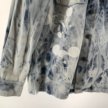 【中古品】【メンズ】 ONEMADE ワンメイド 長袖シャツ BLUE.タイダイ 長袖 シャツ 男性 おしゃれ お洒落 ※汚れ・使用感・ボタンほつれあり 140-260927-io-24-fuzh サイズ：46 カラー：ブルータイダイ 万代Net店