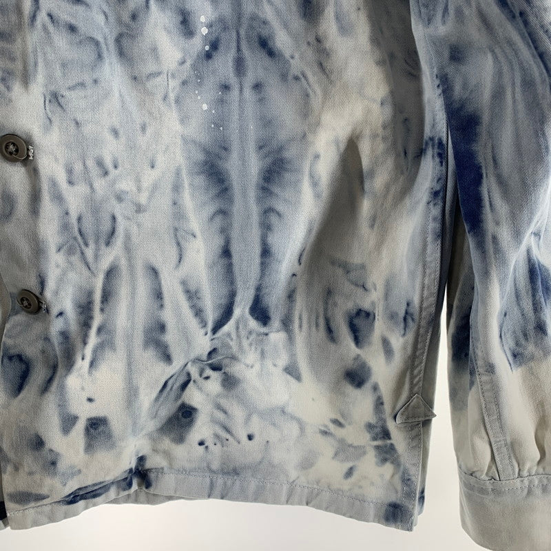 【中古品】【メンズ】 ONEMADE ワンメイド 長袖シャツ BLUE.タイダイ 長袖 シャツ 男性 おしゃれ お洒落 ※汚れ・使用感・ボタンほつれあり 140-260927-io-24-fuzh サイズ：46 カラー：ブルータイダイ 万代Net店