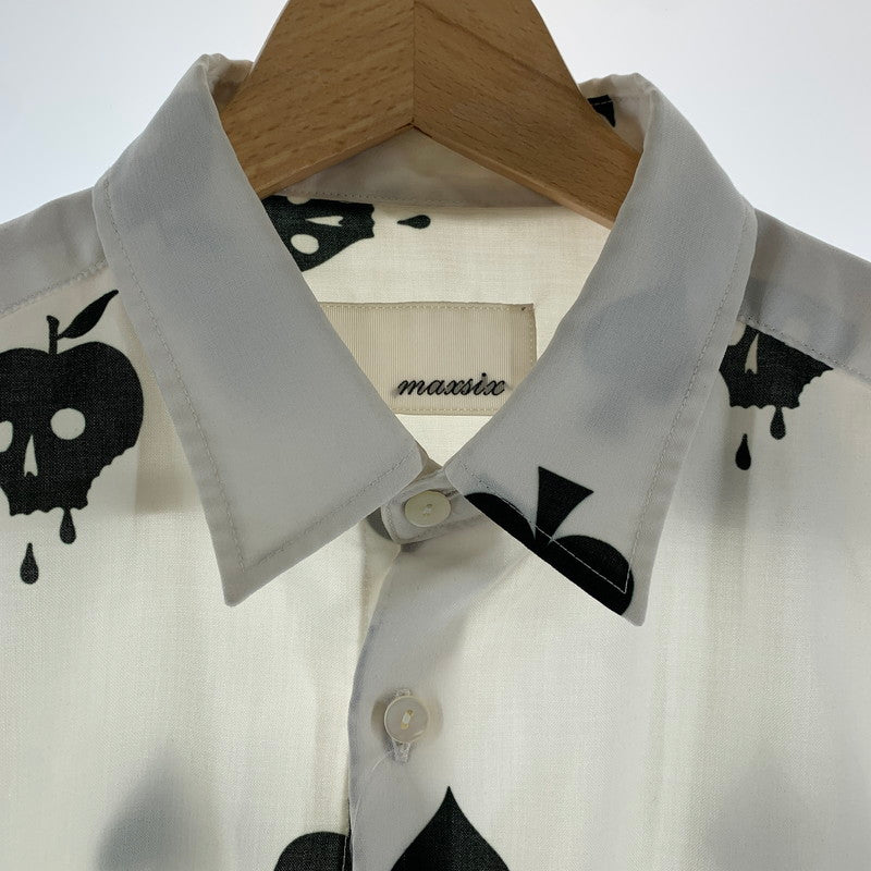 【中古品】【メンズ】 MAXSIX マックスシックス 長袖シャツ WHITE アップルスカル メンズ ※汚れ・使用感・ほつれあり 140-260927-io-19-fuzh サイズ：S カラー：ホワイト 万代Net店