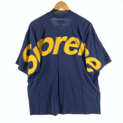 【中古品】【メンズ】 SUPREME シュプリーム INTARSIA SPELLOUT SS TOP 半袖Tシャツ カットソー 149-260927-gm-22-fuzh サイズ：L カラー：ネイビー 万代Net店