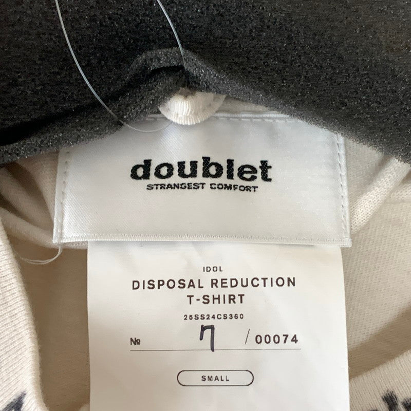 【中古品】【メンズ】 DOUBLET ダブレット DISPOSAL REDUCTION T-SHIRT 半袖Tシャツ カットソー ブランド 古着 140-260927-gm-20-fuzh サイズ：S カラー：ホワイト 万代Net店