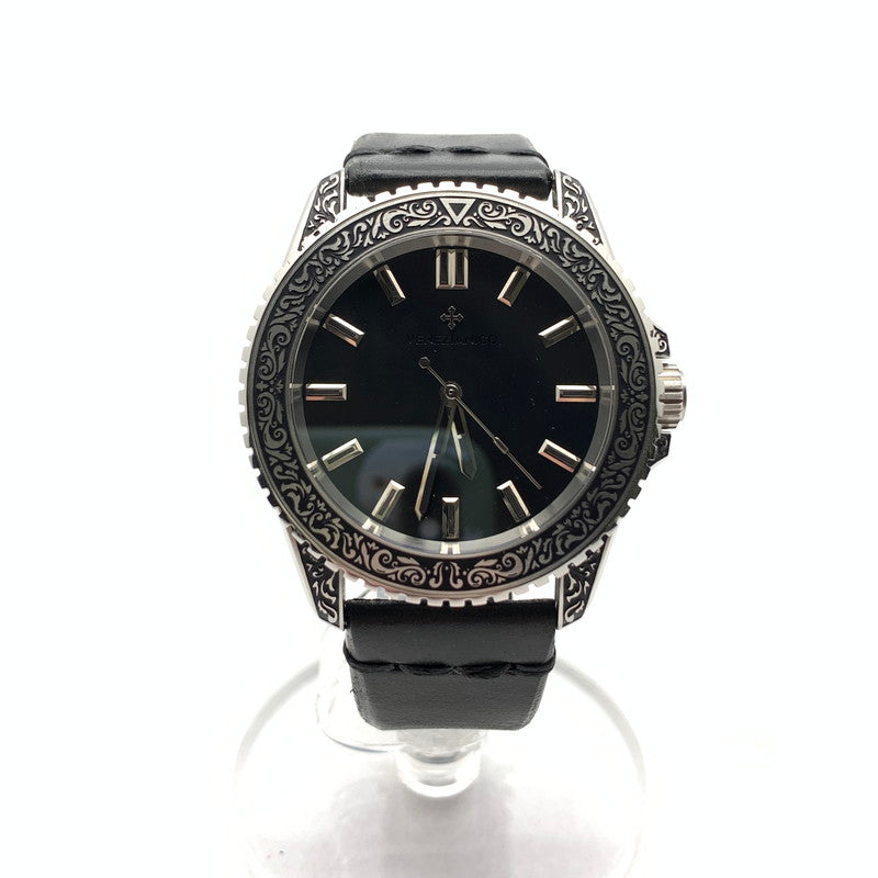 【中古品】【メンズ】 VENEZIANICO ヴェネチアニコ 自動巻き 腕時計 レザーベルト ブランド ジュエリー 197-260926-gm-43-fuz カラー：ブラック シルバー 自動巻き 万代Net店