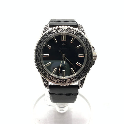 【中古品】【メンズ】 VENEZIANICO ヴェネチアニコ 自動巻き 腕時計 レザーベルト ブランド ジュエリー 197-260926-gm-43-fuz カラー：ブラック シルバー 自動巻き 万代Net店