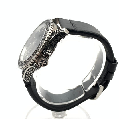 【中古品】【メンズ】 VENEZIANICO ヴェネチアニコ 自動巻き 腕時計 レザーベルト ブランド ジュエリー 197-260926-gm-43-fuz カラー：ブラック シルバー 自動巻き 万代Net店