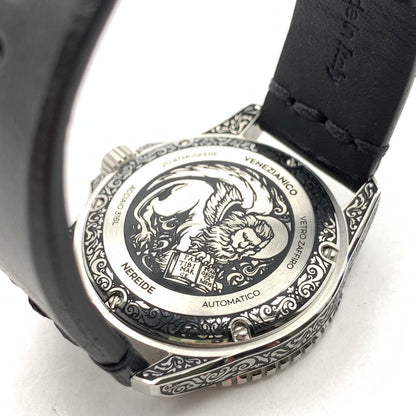 【中古品】【メンズ】 VENEZIANICO ヴェネチアニコ 自動巻き 腕時計 レザーベルト ブランド ジュエリー 197-260926-gm-43-fuz カラー：ブラック シルバー 自動巻き 万代Net店