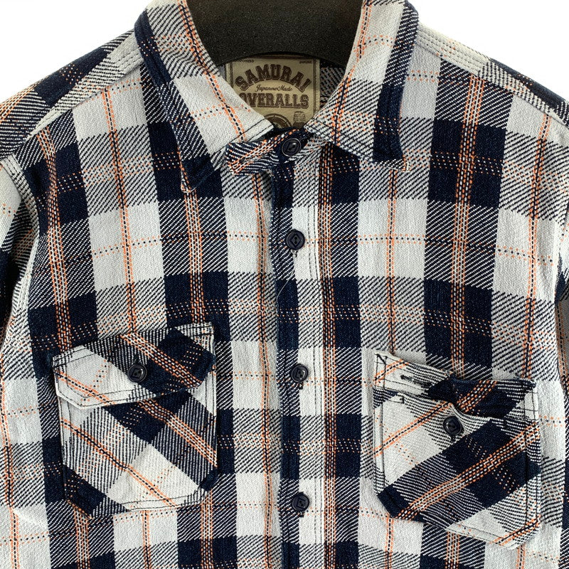 【中古品】【メンズ】 SAMURAI JEANS SIN17-01 ロープインディゴヘビィーネルワークシャツ 長袖シャツ 145-260926-gm-38-fuzh サイズ：XL カラー：ブルー 万代Net店