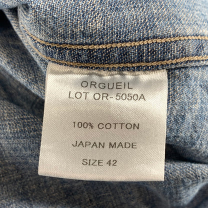【中古品】【メンズ】 ORGUEIL LOT OR-5050A DENIM WORK SHIRT デニムワークシャツ 長袖シャツ 145-260926-gm-39-fuzh サイズ：42 カラー：インディゴ 万代Net店