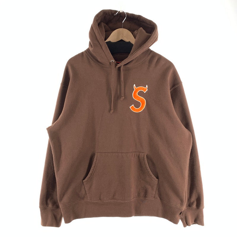 【中古品】【メンズ】 SUPREME シュプリーム DEVIL S LOGO HOODED SWEAT SHIRT フーディー パーカー トップス ブランド 古着 149-260926-gm-17-fuzh サイズ：L カラー：ブラウン 万代Net店