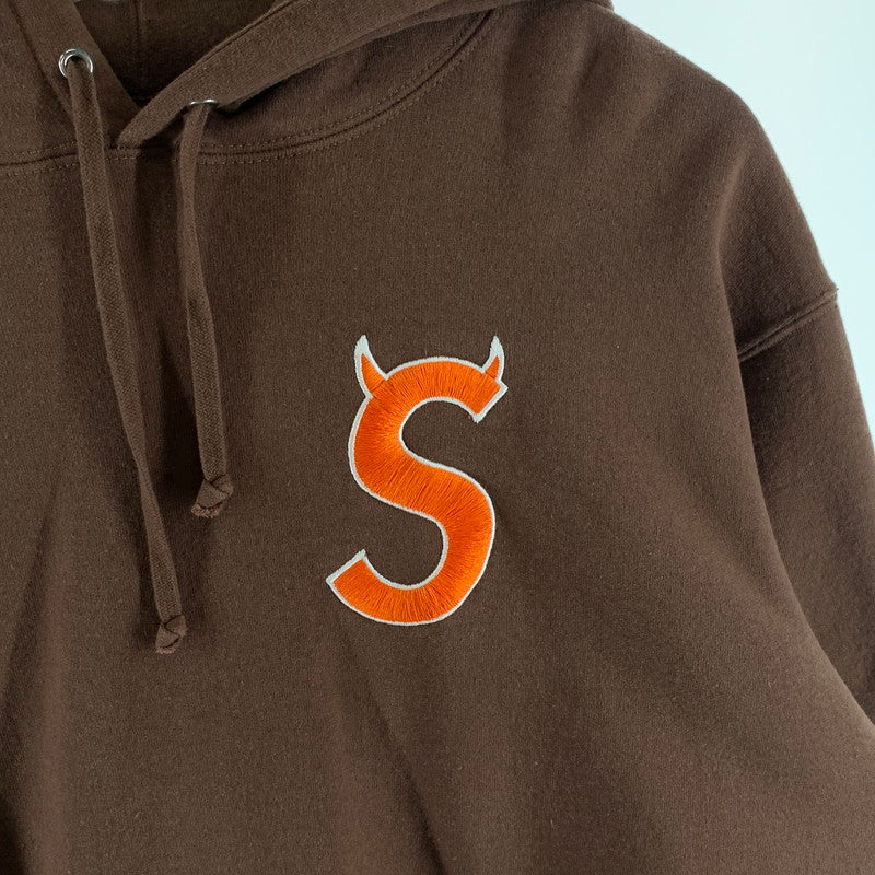 【中古品】【メンズ】 SUPREME シュプリーム DEVIL S LOGO HOODED SWEAT SHIRT フーディー パーカー トップス ブランド 古着 149-260926-gm-17-fuzh サイズ：L カラー：ブラウン 万代Net店