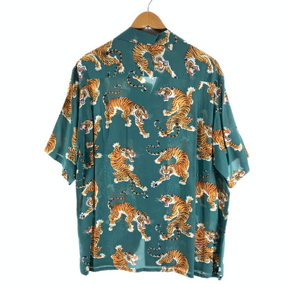 【中古品】【メンズ】 WACKO MARIA ワコマリア×TIM LEHI HAWAIIAN SHIRT ハワインアンシャツ 半袖シャツ アロハシャツ 140-260926-gm-18-fuzh サイズ：L カラー：グリーン 虎柄 万代Net店