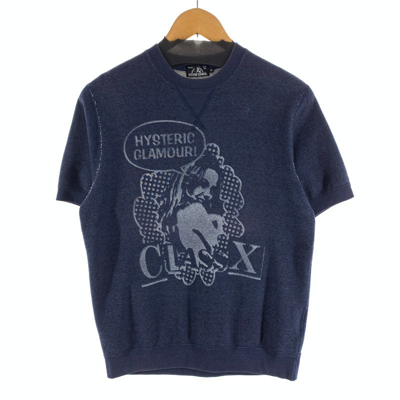 【中古品】【メンズ】 HYSTERIC GLAMOUR ヒステリックグラマー 0253CS02 CLASS PT SW 半袖Tシャツ カットソー 140-260927-gm-27-fuzh サイズ：M カラー：ネイビー 万代Net店