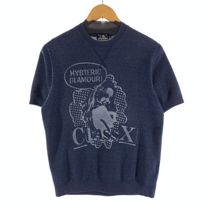 【中古品】【メンズ】 HYSTERIC GLAMOUR ヒステリックグラマー 0253CS02 CLASS PT SW 半袖Tシャツ カットソー 140-260927-gm-27-fuzh サイズ：M カラー：ネイビー 万代Net店