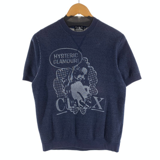 【中古品】【メンズ】 HYSTERIC GLAMOUR ヒステリックグラマー 0253CS02 CLASS PT SW 半袖Tシャツ カットソー 140-260927-gm-27-fuzh サイズ：M カラー：ネイビー 万代Net店