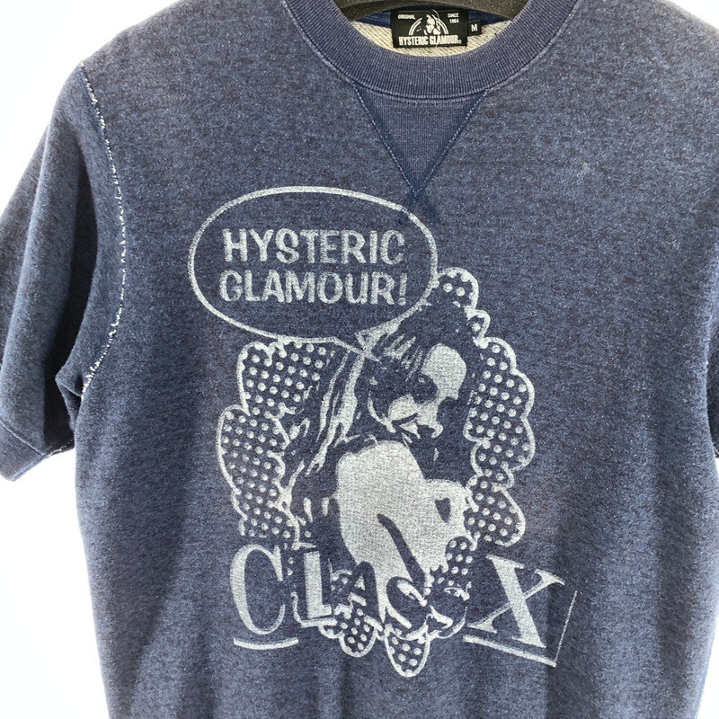 【中古品】【メンズ】 HYSTERIC GLAMOUR ヒステリックグラマー 0253CS02 CLASS PT SW 半袖Tシャツ カットソー 140-260927-gm-27-fuzh サイズ：M カラー：ネイビー 万代Net店