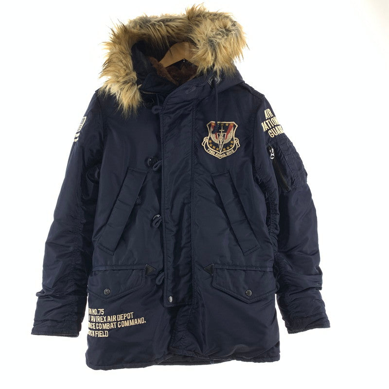 【中古品】【メンズ】 AVIREX アヴィレックス N-3B AIR NATIONL GUARD FLIGHT JACKET ナショナル ガード フライトジャケット 145-260928-ny-04-fuzh サイズ：L カラー：ネイビー 万代Net店