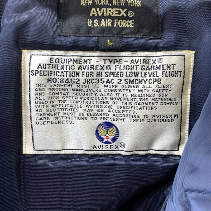 【中古品】【メンズ】 AVIREX アヴィレックス N-3B AIR NATIONL GUARD FLIGHT JACKET ナショナル ガード フライトジャケット 145-260928-ny-04-fuzh サイズ：L カラー：ネイビー 万代Net店