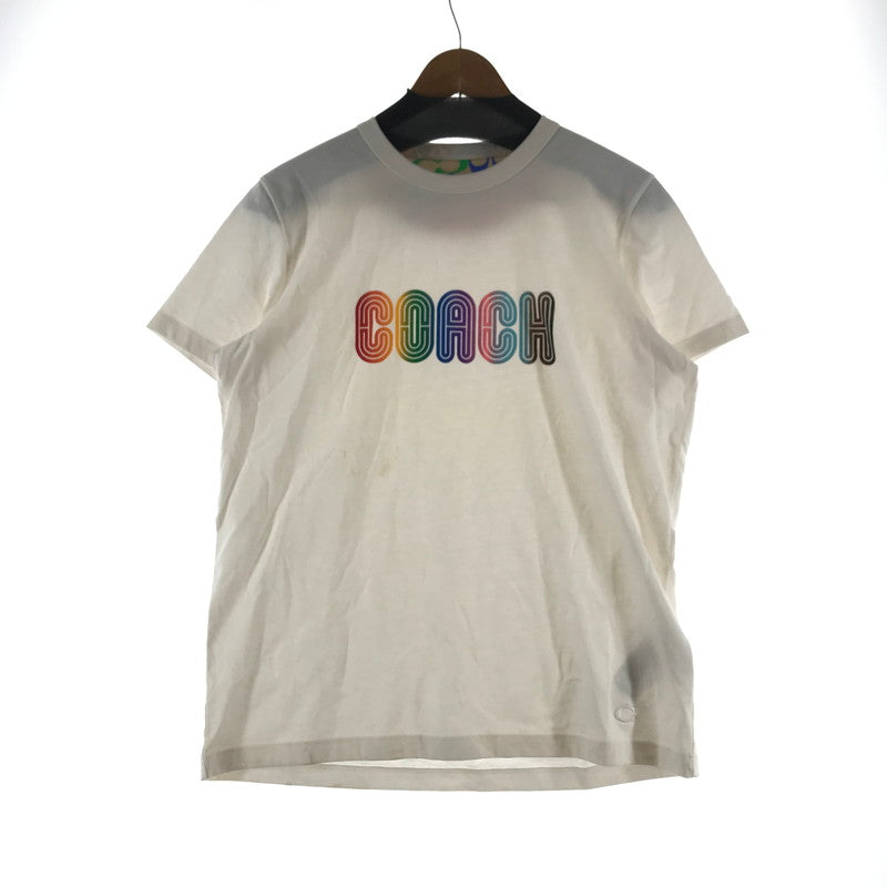 【中古品】【メンズ】 COACH コーチ C9791-WHT RAINBOW SIGNATURE T-SHIRT Tシャツ カラーWHITE SIZE:M ※シミ.汚れ有 170-260930-ky-01-fuzh 万代Net店