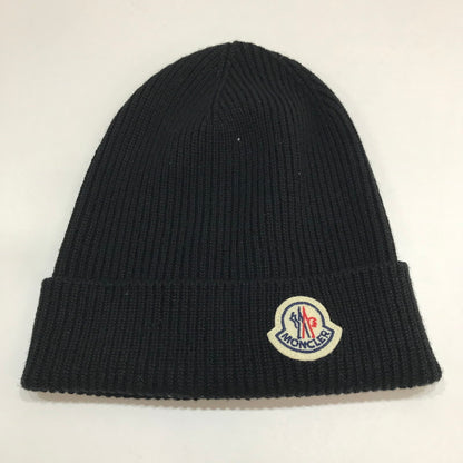 【中古品】【メンズ】 MONCLER モンクレール I20913B70500 KNIT BEANIE ニットビーニー ニット帽 カラーBLACK 帽子 185-260930-ky-11-fuzh 万代Net店