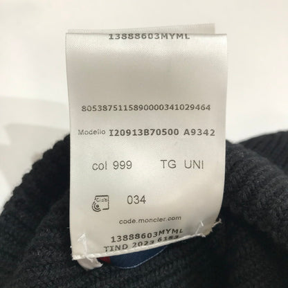 【中古品】【メンズ】 MONCLER モンクレール I20913B70500 KNIT BEANIE ニットビーニー ニット帽 カラーBLACK 帽子 185-260930-ky-11-fuzh 万代Net店