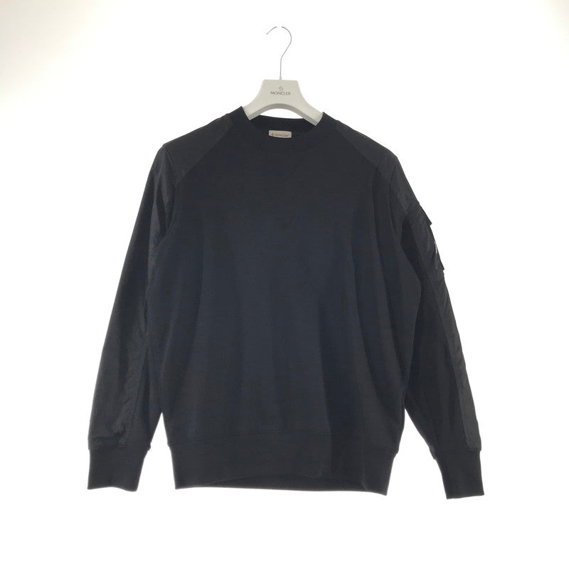 【中古品】【メンズ】 MONCLER モンクレール K20918G00049 89A8F CREW NECK SWEAT SHIRT クルーネック スェットシャツ カラーBLACK SIZE:S 専用ハンガー付属 141-260930-ky-10-fuzh 万代Net店