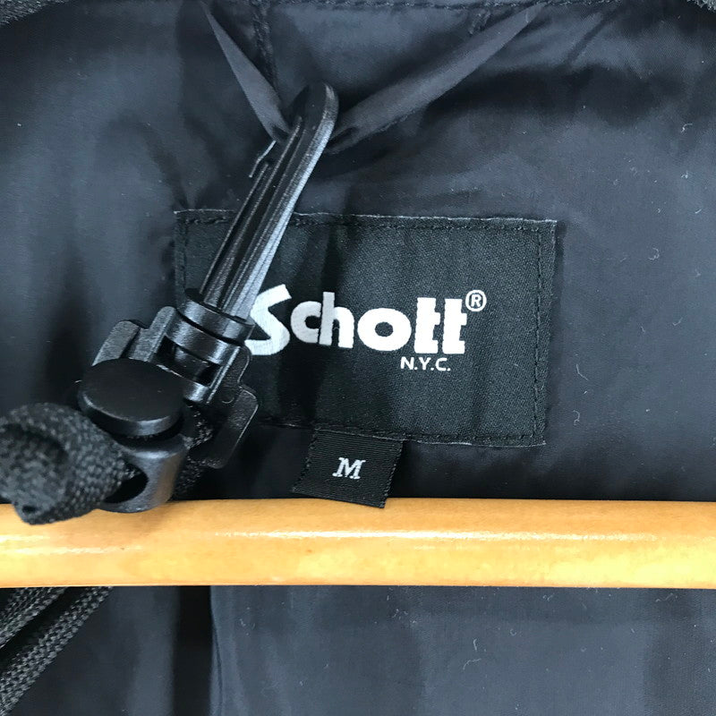 【中古品】【メンズ】 SCHOTT ショット×TAION INNER DOWN JACKET ダウンジャケット カラーBLACK SIZE:M 保存袋付属 ※汚れ有 145-260930-ky-04-fuzh 万代Net店