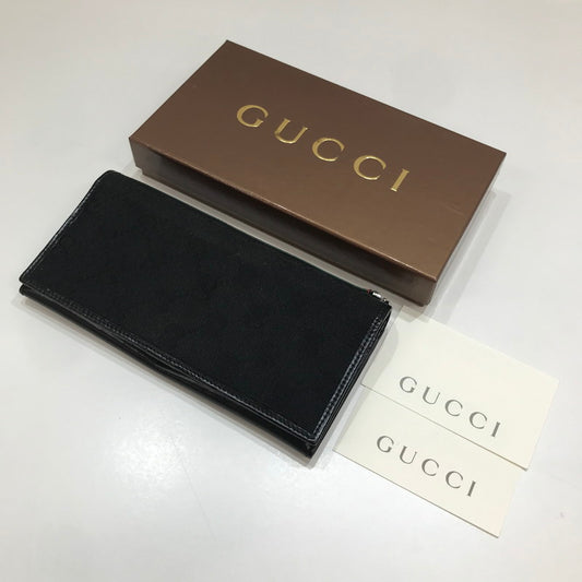 【中古品】【メンズ】 GUCCI グッチ 135590 496334 長財布 BLACK サイフ さいふ 財布 箱付属 ※キズあり 180-260928-io-01-fuzh カラー：ブラック 万代Net店
