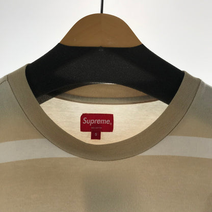 【中古品】【メンズ】 SUPREME シュプリーム FADE STRIPE L S TOPS ロンT カラーBEIGE WHITE SIZE:S　※シミあり 149-260930-ky-05-fuzh 万代Net店