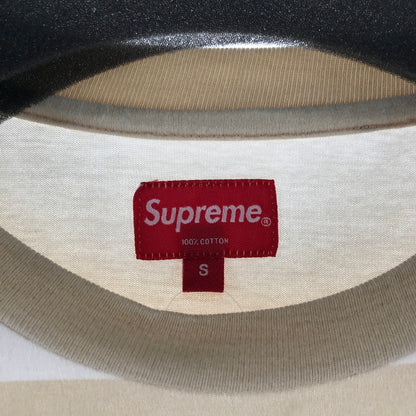 【中古品】【メンズ】 SUPREME シュプリーム FADE STRIPE L S TOPS ロンT カラーBEIGE WHITE SIZE:S　※シミあり 149-260930-ky-05-fuzh 万代Net店