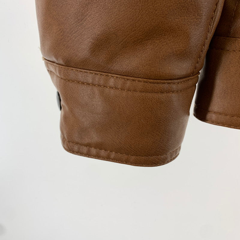 【中古品】【メンズ】 ASNAS アズナス ジャケット フェイクレザー 147-260929-ny-09-fuzh サイズ：L カラー：ブラウン 万代Net店