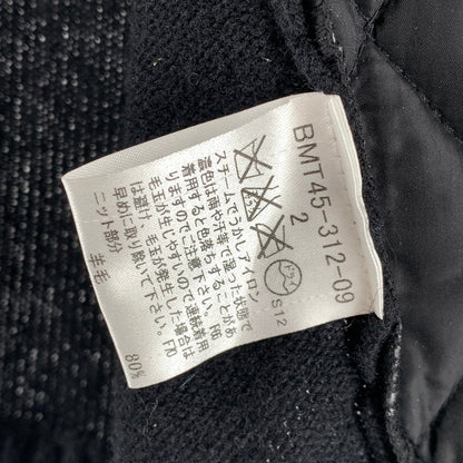 【中古品】【メンズ】 BURBERRY BLACK LABEL バーバリーブラックレーベル キルティング切替 ジップアップ ニット ジャケット ブルゾン アウター 古着 141-261009-mh-09-fuzh サイズ：2 カラー：ブラック 万代Net店