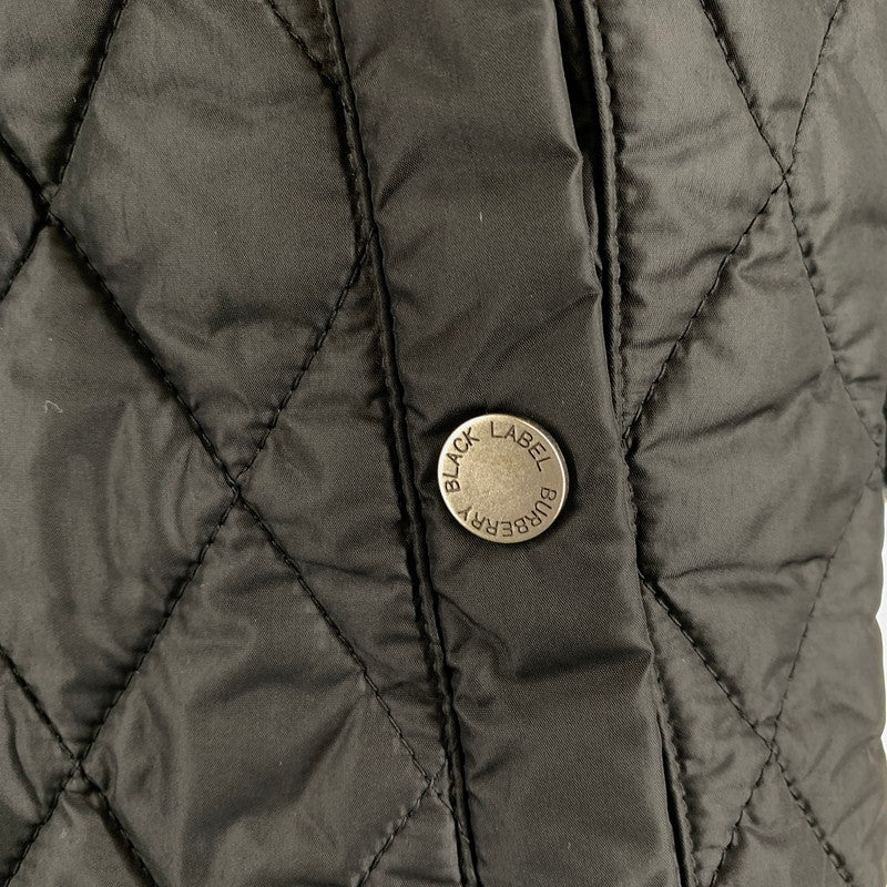 【中古品】【メンズ】 BURBERRY BLACK LABEL バーバリーブラックレーベル キルティング切替 ジップアップ ニット ジャケット ブルゾン アウター 古着 141-261009-mh-09-fuzh サイズ：2 カラー：ブラック 万代Net店