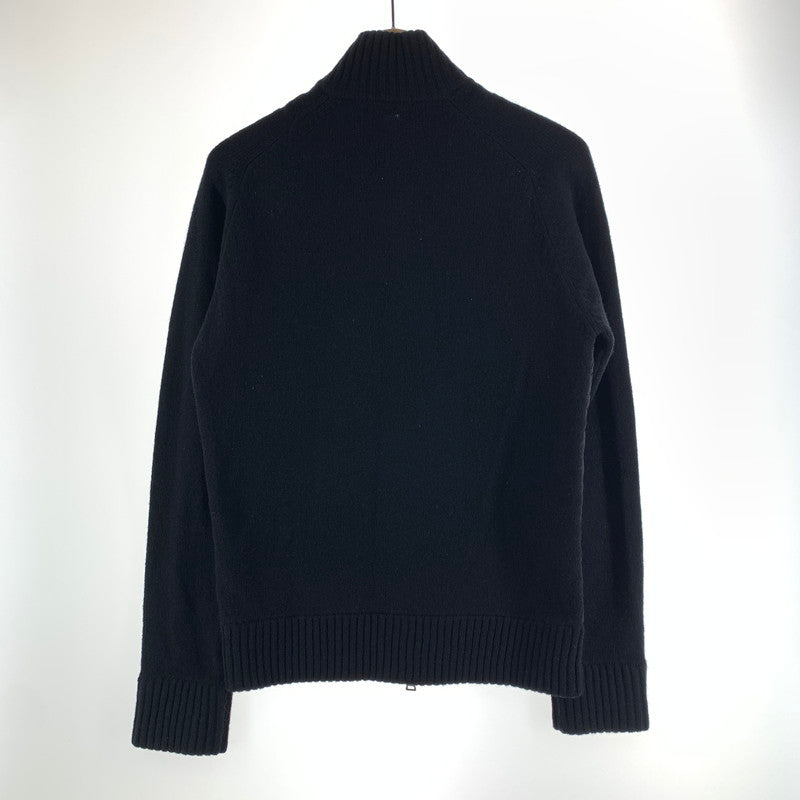 【中古品】【メンズ】 BURBERRY BLACK LABEL バーバリーブラックレーベル キルティング切替 ジップアップ ニット ジャケット ブルゾン アウター 古着 141-261009-mh-09-fuzh サイズ：2 カラー：ブラック 万代Net店