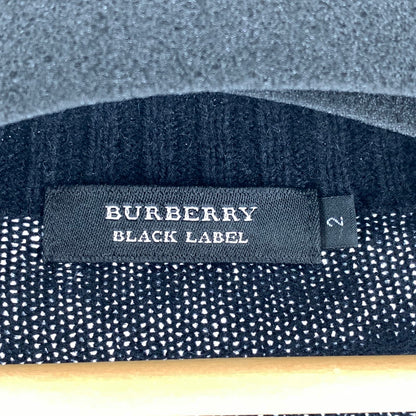 【中古品】【メンズ】 BURBERRY BLACK LABEL バーバリーブラックレーベル キルティング切替 ジップアップ ニット ジャケット ブルゾン アウター 古着 141-261009-mh-09-fuzh サイズ：2 カラー：ブラック 万代Net店