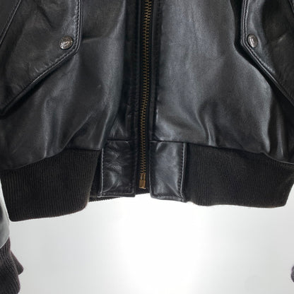 【中古品】【メンズ】 SCHOTT ショット MA-1-1949 FLIGHT JACKET フライトジャケット BLACK SIZE:38 ※襟変色・ボタンサビ・使用感あり 145-261002-io-05-fuzh サイズ：38 カラー：ブラック 万代Net店