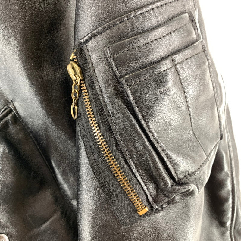 【中古品】【メンズ】 SCHOTT ショット MA-1-1949 FLIGHT JACKET フライトジャケット BLACK SIZE:38 ※襟変色・ボタンサビ・使用感あり 145-261002-io-05-fuzh サイズ：38 カラー：ブラック 万代Net店