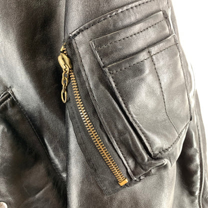 【中古品】【メンズ】 SCHOTT ショット MA-1-1949 FLIGHT JACKET フライトジャケット BLACK SIZE:38 ※襟変色・ボタンサビ・使用感あり 145-261002-io-05-fuzh サイズ：38 カラー：ブラック 万代Net店