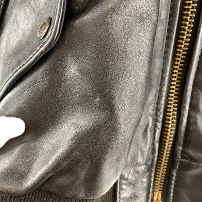 【中古品】【メンズ】 SCHOTT ショット MA-1-1949 FLIGHT JACKET フライトジャケット BLACK SIZE:38 ※襟変色・ボタンサビ・使用感あり 145-261002-io-05-fuzh サイズ：38 カラー：ブラック 万代Net店