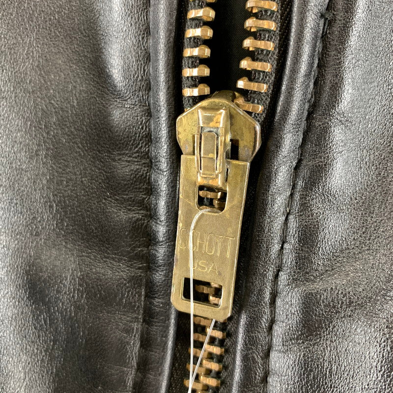 【中古品】【メンズ】 SCHOTT ショット MA-1-1949 FLIGHT JACKET フライトジャケット BLACK SIZE:38 ※襟変色・ボタンサビ・使用感あり 145-261002-io-05-fuzh サイズ：38 カラー：ブラック 万代Net店