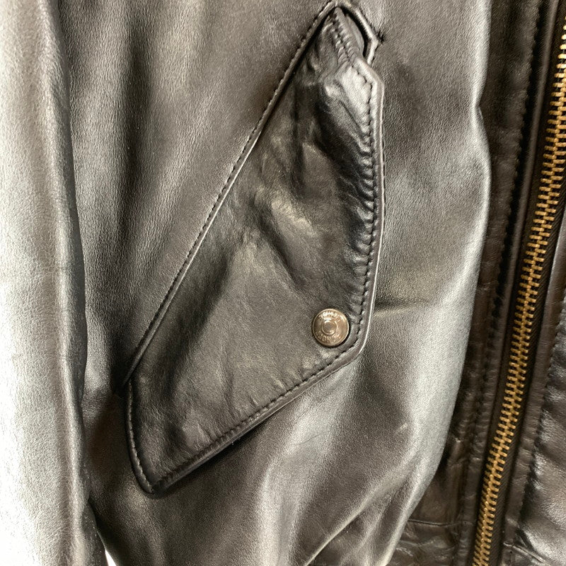 【中古品】【メンズ】 SCHOTT ショット MA-1-1949 FLIGHT JACKET フライトジャケット BLACK SIZE:38 ※襟変色・ボタンサビ・使用感あり 145-261002-io-05-fuzh サイズ：38 カラー：ブラック 万代Net店