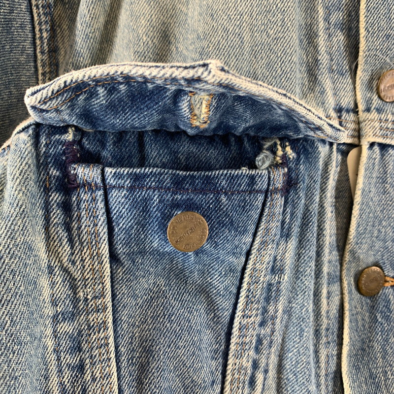 【中古品】【メンズ】 CARHARTT カーハート 80`S 100TH DENIM JACKET デニムジャケット BLUE 上着 アウター ※内タグ消え・使用感あり 145-261002-io-01-fuzh サイズ：サイズ不明 カラー：ブルー 万代Net店