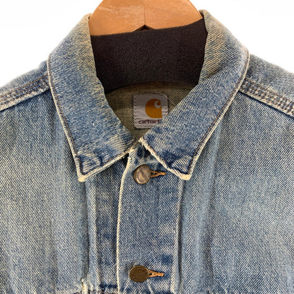 【中古品】【メンズ】 CARHARTT カーハート 80`S 100TH DENIM JACKET デニムジャケット BLUE 上着 アウター ※内タグ消え・使用感あり 145-261002-io-01-fuzh サイズ：サイズ不明 カラー：ブルー 万代Net店